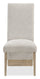 Vega Dining Chair with Polyester Fabric, Wood, Channeled Tufting - Natural