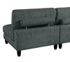 Lounge 5-Piece Chenille Modular Sectional – Grey | Sofa sectionnel modulaire Lounge 5 pièces en chenille - gris