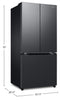 Samsung 33" 17.5 Cu. Ft. Counter-Depth French-Door Refrigerator - Black Caviar Matt - RF18A5101MT/AA | Réfrigérateur Samsung de 17,5 pi³ et de 33 po à portes françaises de profondeur Comptoir - noir caviar matté - RF18A5101MT/AA