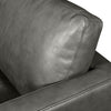 Edge 2-Piece Right-Facing Genuine Leather Sectional with Wood Legs and Removable Back Cushions - Grey | Sofa sectionnel de droite Edge 2 pièces en cuir véritable avec pattes en bois et coussins de dossier amovibles - gris