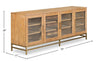 Cresset 70” Modern Solid Wood TV Stand with Storage and Cable Management for TVs up to 75" - Belgian | Meuble pour téléviseur moderne Cresset de 70 po en bois massif avec rangement et système de gestion