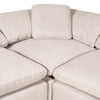 Eclipse Modular 6-Piece Linen-Look Fabric Pit Sofa Sectional with Reversible Feather Down Cushions - Linen White | Sofa sectionnel modulaire de style cocon Eclipse 6 pièces en tissu d’apparence lin avec coussins réversibles en duvet et plumes - blanc lin
