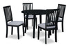 Bryn Dining Chair with Fabric Seat, Slat-Back - Black | Chaise de salle à manger Bryn avec siège en tissu, dossier à lattes - noire
