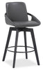 Apex Counter-Height Stool with Swivel Seat & Vegan Leather Fabric, 27"H, Wood & Metal - Grey | Tabouret 27 po Apex de hauteur comptoir en tissu de cuir végétalien et en métal et bois avec siège pivotant - gris