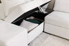Coast 3-Piece Left-Facing Ivory White Fabric Sleeper Sectional with Storage Chaise and Storage Armrest | Sofa-lit sectionnel de gauche Coast 3 pièces en tissu blanc ivoire avec fauteuil long de rangement et accoudoir de rangement