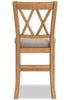 Archer Counter-Height Dining Chair with Fabric Seat, Cross-back - Light Brown | Chaise de salle à manger Archer de hauteur comptoir avec siège en tissu et dossier entrecroisé - brun clair