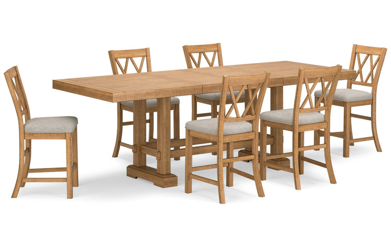 Archer Counter-Height Extension Dining Table, 72-108\"W - Light Brown