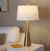Alison 30" Metal Table Lamp with White Linen - Gold | Lampe de table Alison de 30 po en métal avec lin blanc - doré
