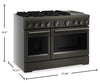 KitchenAid 6.3 Cu. Ft. 6 Burner Dual Fuel Range with Griddle – Black Ore - KFDD948SBE | Cuisinière hybride KitchenAid de 6,3 pi³ à 6 brûleurs avec plaque chauffante - minerai noir - KFDD948SBE