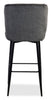 Sara Counter-Height Stool with Velvet-Like Fabric, 26"H, Metal – Grey | Tabouret Sara de hauteur comptoir de 26 po (H) en tissu d’apparence velours et en métal - gris