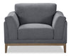 Valley 44" Fabric Chair with Rubberwood Base and Legs - Pewter | Fauteuil Valley de 44 po en tissu avec base et pattes en hévéa - étain