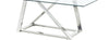 Briar 47" Modern Glass Top Coffee Table - Silver | Table à café moderne Briar de 47 po avec dessus en verre - argentée