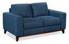 River 63.3" Linen-Look Fabric Loveseat with Wood Base and Legs - Blue | Causeuse River de 63,3 po en tissu d’apparence lin avec base et pattes en bois - bleue