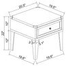 London 19" Industrial End Table – Grey Wood Finish and Silvery Metal Legs    | Table de bout industrielle London de 19 po - fini en bois gris et pattes en métal argenté    | LONDOETB