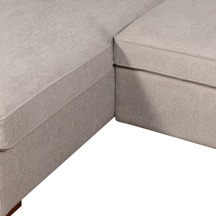Scott Living Haven 4-Piece Right-Facing Chenille Fabric Sleeper Sectional with Storage Chaise - Grey