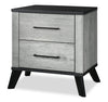 Blake Bedside 2-Drawer Nightstand, 24"W x 22"H - Grey & Black | Table de nuit Blake de 24 po (L) x 22 po (H) à 2 tiroirs - grise et noire