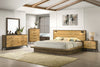 Silas 6pc Bedroom Set with Platform Bed, Dresser, Mirror & Nightstand, LED, Rustic Brown - King Size|Ensemble de chambre à coucher Silas 6 pièces brun rustique avec lit plateforme, commode, miroir, table de nuit et éclairage à DEL - format très grand lit