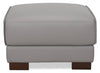 Citadel 28" Top-Grain Genuine Leather Ottoman with Wood Legs - Grey | Pouf Citadel de 28 po en cuir véritable de qualité supérieure avec pattes en bois - gris
