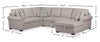 Scott Living Haven 4-Piece Right-Facing Chenille Fabric Sleeper Sectional with Storage Chaise - Grey | Sofa-lit sectionnel de droite Haven de Scott Living 4 pièces en tissu de chenille avec fauteuil long de rangement - gris