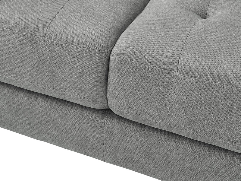 Metro 57\" Fabric Loveseat with Tufted Seat Cushions and Reversible Back Cushions - Grey