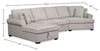 Scott Living Haven 3-Piece Right-Facing Chenille Fabric Cuddler Sleeper Sectional with Storage - Grey | Sofa-lit sectionnel enveloppant de droite Haven de Scott Living 3 pièces en tissu de chenille avec rangement - gris
