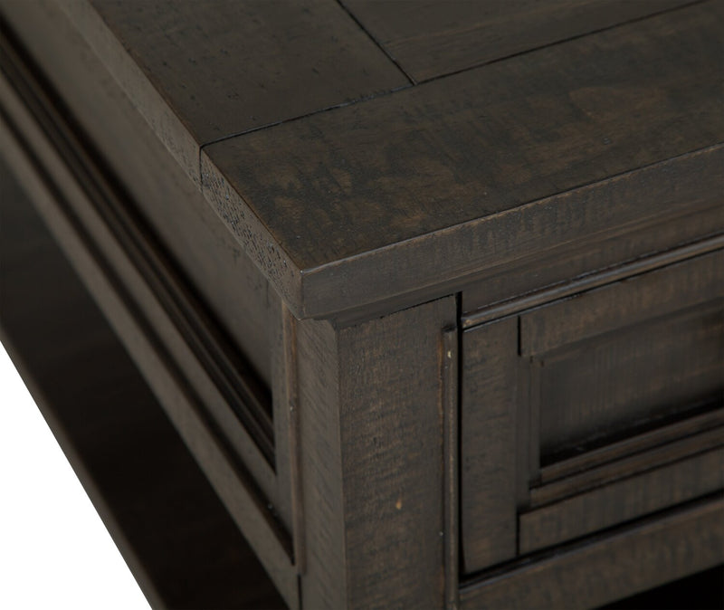 Hanson 50” Traditional Pine Coffee Table with Storage and Casters - Graphite