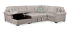Scott Living Haven 4-Piece Left-Facing Chenille Fabric Sleeper Sectional with Storage Chaise - Grey | Sofa-lit sectionnel de gauche Haven de Scott Living 4 pièces en tissu de chenille avec fauteuil long de rangement - gris