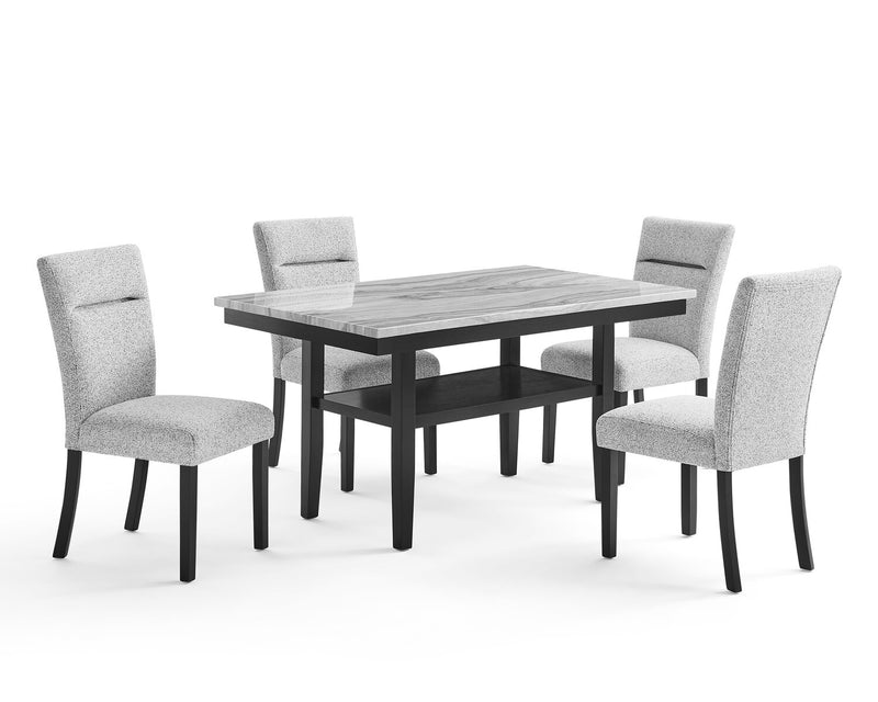 Libra Dining Chair with Polyester Fabric, - Grey