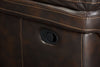 Leo 6-Piece Genuine Leather Reclining Sectional with Storage Console and Dual Cupholders - Walnut Brown | Sofa sectionnel inclinable Leo 6 pièces en cuir véritable avec console de rangement et 2 porte-gobelets - brun noyer