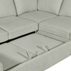 Scott Living Haven 4-Piece Right-Facing Chenille Fabric Sleeper Sectional with Storage Chaise - Seafoam Blue | Sofa-lit sectionnel de droite Haven de Scott Living 4 pièces en tissu de chenille avec fauteuil long de rangement - bleu écume de mer