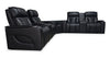 Zen 3-Piece Leather-Look Fabric Power Reclining Sectional with Massage and Two Refrigerator Consoles - Black | Sofa sectionnel à inclinaison électrique Zen 3 pièces en tissu d’apparence cuir avec massage et 2 consoles à compartiment réfrigéré - noir