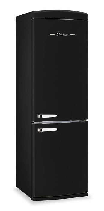 Classic Retro by Unique 24\" 12 Cu. Ft. Bottom-Freezer Refrigerator - Matte Black - UGP-340L MB AC