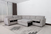 Vault 5-Piece Sectional with Pull-Out Loveseat and Storage Chairs - Grey | Sofa sectionnel Vault 5 pièces avec causeuse-lit et fauteuils de rangement - gris