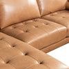 Edge 2-Piece Left-Facing Genuine Leather Sectional with Wood Legs and Removable Back Cushions - Brown | Sofa sectionnel de gauche Edge 2 pièces en cuir véritable avec pattes en bois et coussins de dossier amovibles - brun