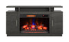 Breya 64" Modern Electric Fireplace TV Stand with Storage & USB Charging for TVs up to 70"- Grey | Meuble pour téléviseur moderne Breya de 64 po avec foyer électrique, rangement et recharge USB pour téléviseurs jusqu’à 70 po - gris