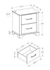 Clara Bedside 2-Drawer Nightstand, 22"W x 24"H - Bleached Oak & Brown | Table de nuit Clara de 22 po (L) x 24 po (H) à 2 tiroirs - chêne blanchi et brun