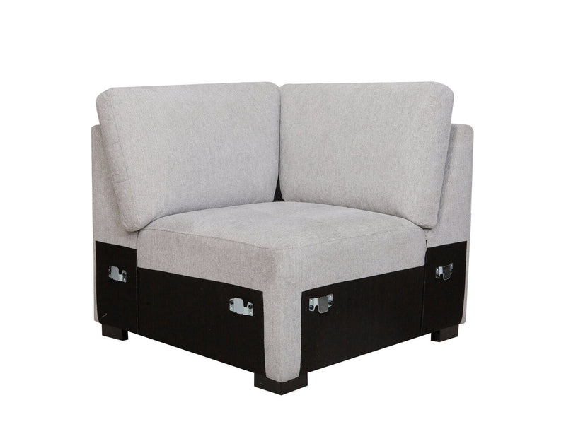 Vault 7-Piece Sectional with Five Storage Chairs and Storage USB Console - Grey
