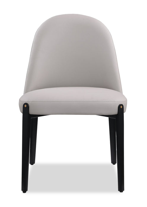 Kort & Co. Capri Dining Chair with Vegan Leather Fabric, Metal - Taupe