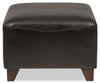 Zello 22.5" Faux Leather Ottoman with Wood Legs - Brown | Pouf Zello de 22,5 po en similicuir avec pattes en bois - brun
