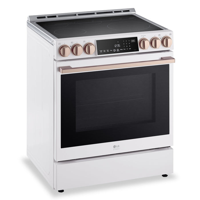 LG Studio 6.3 Cu. Ft. InstaView® Induction Range with Air Fry and Air Sous Vide - Essence White - LSIS6338NE