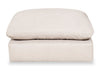 Eclipse Modular 6-Piece Linen-Look Fabric Sectional with Ottomans and Reversible Feather Down Cushions - Linen White | Sofa sectionnel modulaire Eclipse 6 pièces en tissu d’apparence lin avec poufs et coussins réversibles en duvet et plumes - blanc lin