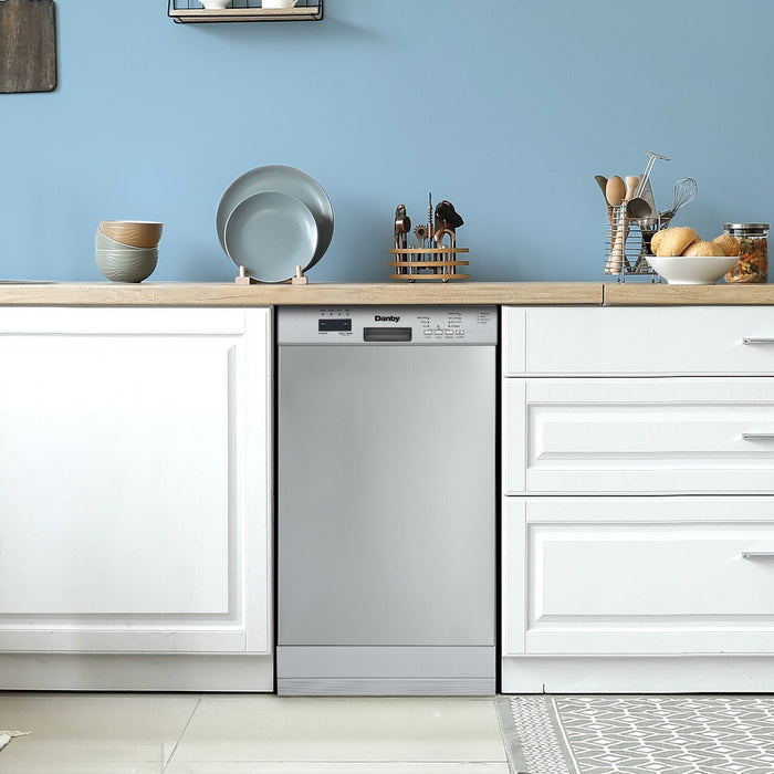 Danby 18\" 51 dBA Front-Control Built-In Dishwasher - Stainless Steel - DDW18D1ESS