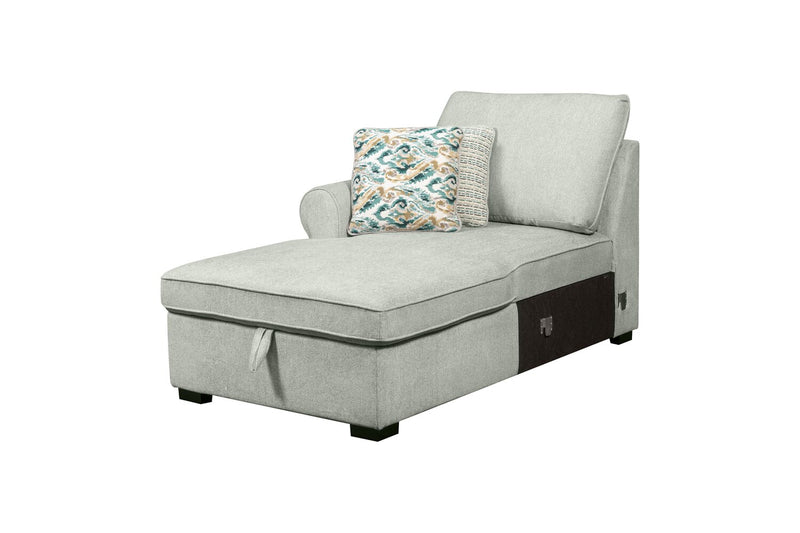 Scott Living Haven 3-Piece Right-Facing Chenille Fabric Cuddler Sleeper Sectional with Storage - Seafoam Blue