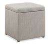 Yukon 17" Square Storage Fabric Ottoman - Grey Striped | Pouf de rangement carré Yukon de 17 po en tissu - rayé gris