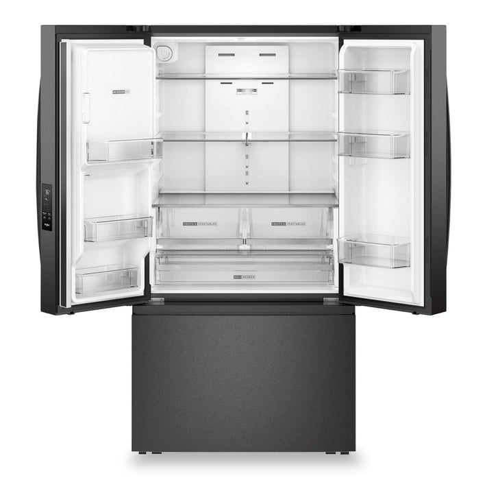 Whirlpool 36\" 30 Cu. Ft. French-Door Refrigerator with Ice and Water - Black Stainless Steel - WRFF3536SV