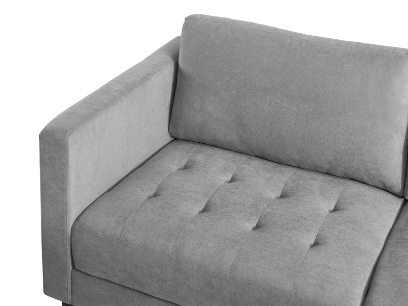 Metro 2-Piece Right-Facing Fabric Sectional with Chaise and Tufted Seat Cushions - Grey