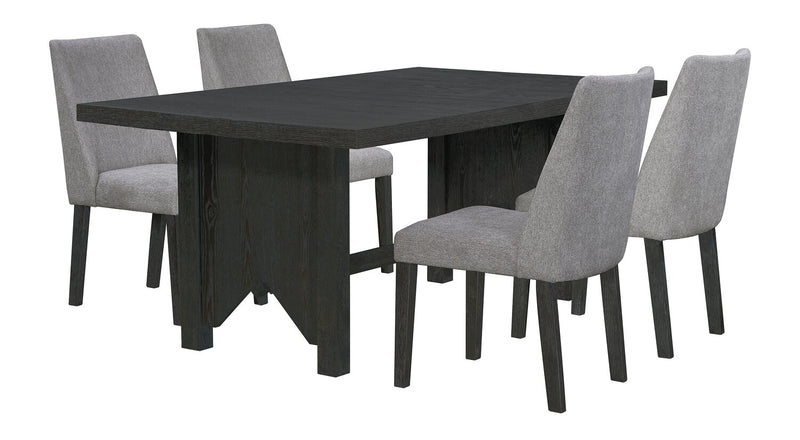 Emery Dining Chair with Polyester Fabric - Charcoal
