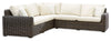 Halifax 3-Piece Outdoor Patio Set with 2 Loveseats & Corner Chair, UV & Weather Resistant - Beige/Brown | Ensemble Halifax 3 pièces pour la terrasse à l’extérieur avec 2 causeuses et fauteuil en coin - brun et beige