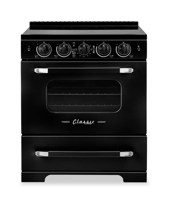 Classic Retro by Unique 30\" 3.9 Cu. Ft. Induction Range - Midnight Black - UNQ-30CR IC B