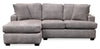 Made in Canada Luxe 2-Piece Left-Facing Fabric Sectional with Removable Cushions - Zaftig Dove Grey | Sofa sectionnel de gauche Luxe 3 pièces fabriqué au Canada en tissu avec coussins amovibles - gris colombe Zaftig